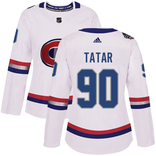 Adidas Canadiens #90 Tomas Tatar White Authentic 2017 100 Classic Women's Stitched NHL Jersey